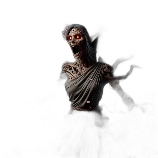 creature, mask, staff, dress transparent PNG cut-out