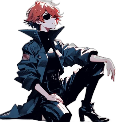 jacket, staff, mask, weapon transparent PNG cut-out