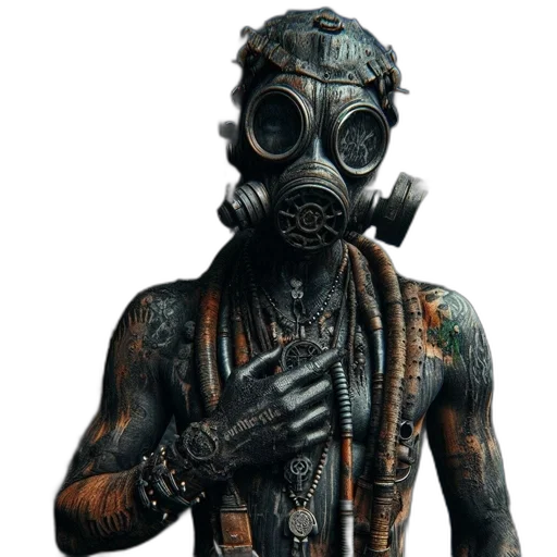 mask, creature, robot, staff transparent PNG cut-out
