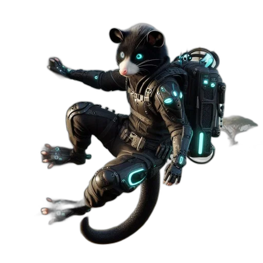 dragon, creature, robot, staff transparent PNG cut-out