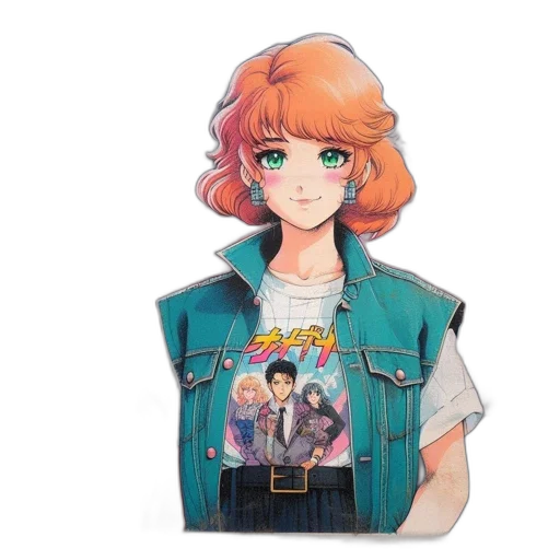 jacket, weapon, staff, vaporwave transparent PNG cut-out