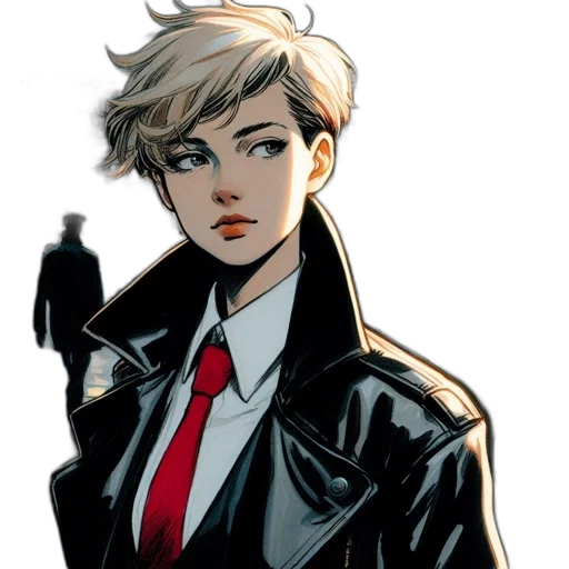jacket, staff, comic book art, concept art transparent PNG cut-out