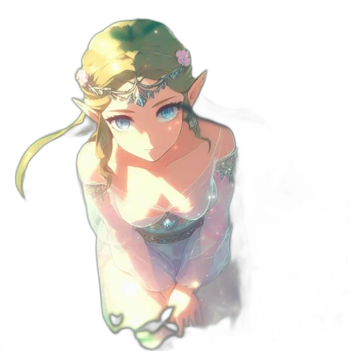 dress, crown, jewelry, staff transparent PNG cut-out