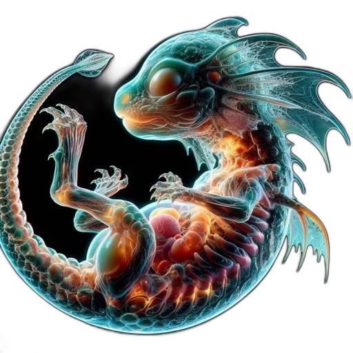 dragon, creature, jewelry, staff transparent PNG cut-out