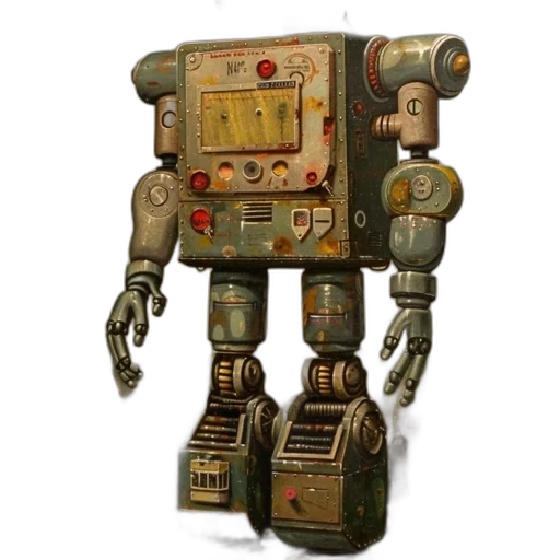 robot, concept art, 3d render, cyberpunk transparent PNG cut-out