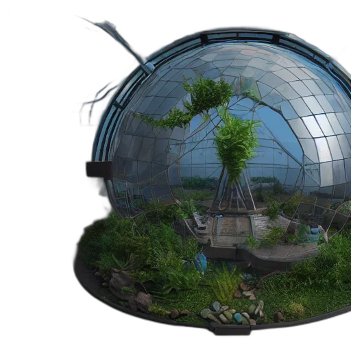 hat, umbrella, 3d render, concept art transparent PNG cut-out