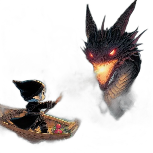 dragon, creature, sword, mask transparent PNG cut-out