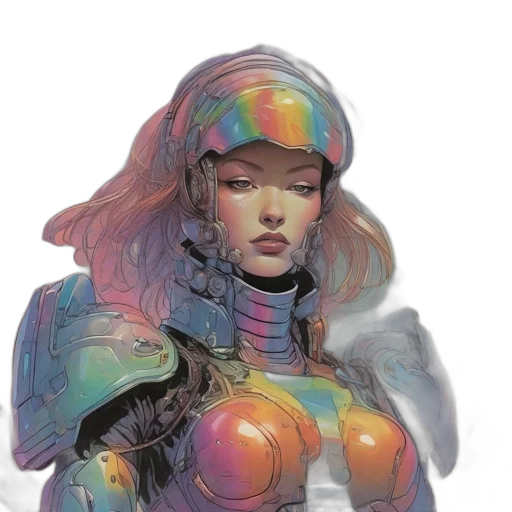 robot, face, concept art, cyberpunk transparent PNG cut-out
