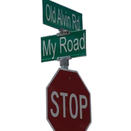 3d render, city street, stop, sign transparent PNG cut-out