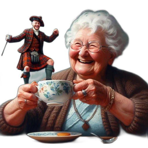 photorealistic, oil painting, concept art, elderly transparent PNG cut-out