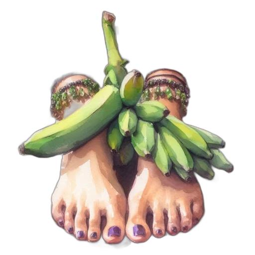 shoes, food, photorealistic, watercolor transparent PNG cut-out