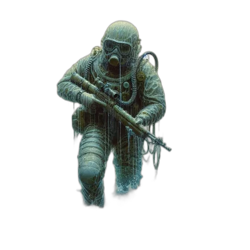 weapon, robot, jacket, creature transparent PNG cut-out
