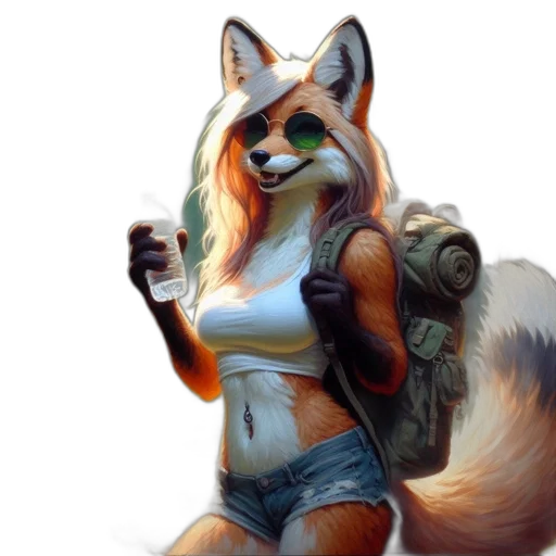 jacket, staff, animal, weapon transparent PNG cut-out