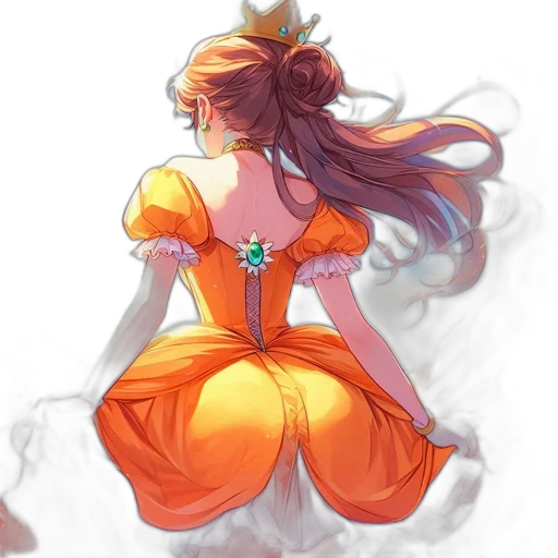 dress, crown, hair, flower transparent PNG cut-out