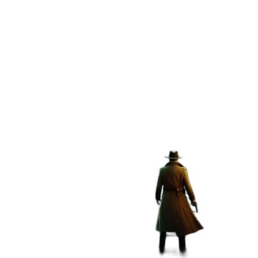 staff, jacket, hat, weapon transparent PNG cut-out