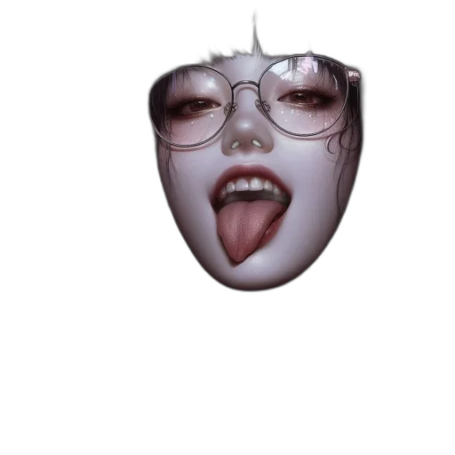 mask, face, creature, vaporwave transparent PNG cut-out