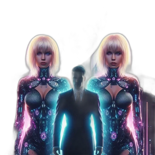 robot, concept art, cyberpunk, comic book art transparent PNG cut-out