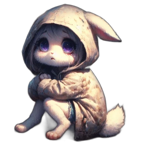 creature, animal, jacket, staff transparent PNG cut-out