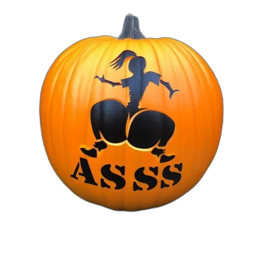 3d render, orange, pumpkin, carved transparent PNG cut-out
