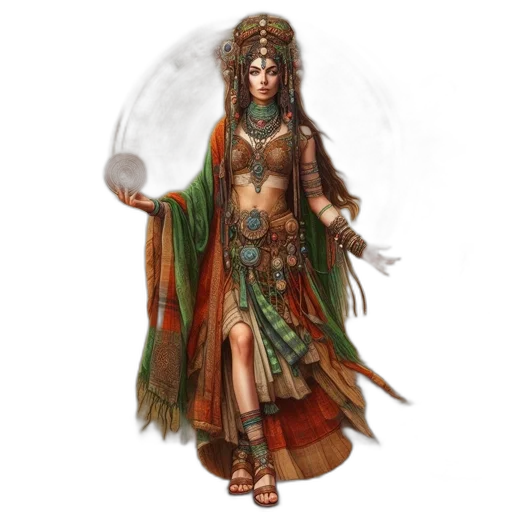 jewelry, staff, dress, fantasy art transparent PNG cut-out