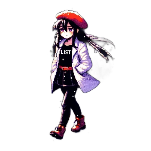 staff, hat, jacket, weapon transparent PNG cut-out