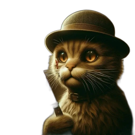 hat, staff, animal, photorealistic transparent PNG cut-out