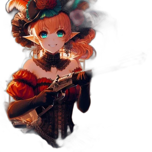weapon, staff, dress, crown transparent PNG cut-out