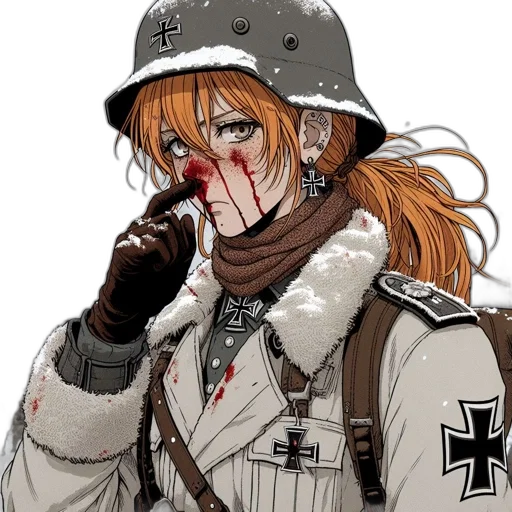 weapon, hat, face, anime transparent PNG cut-out