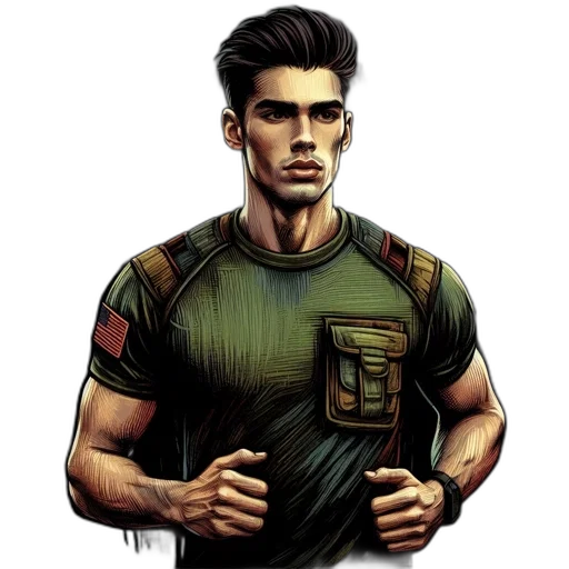 jacket, comic book art, concept art, pixel art transparent PNG cut-out