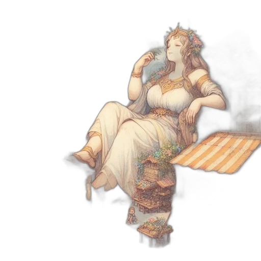 dress, furniture, crown, staff transparent PNG cut-out