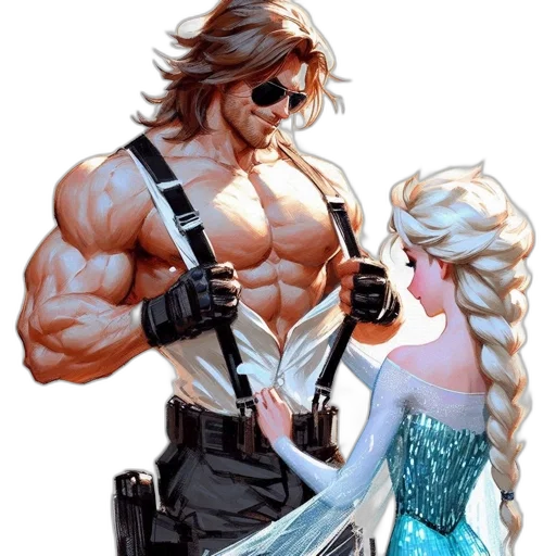 weapon, sword, hair, comic book art transparent PNG cut-out