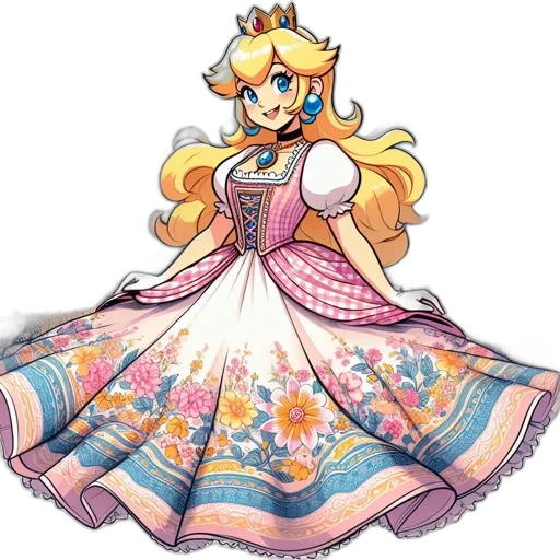 dress, crown, pixel art, concept art transparent PNG cut-out