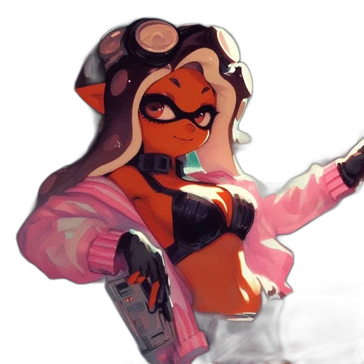 weapon, staff, jacket, mask transparent PNG cut-out