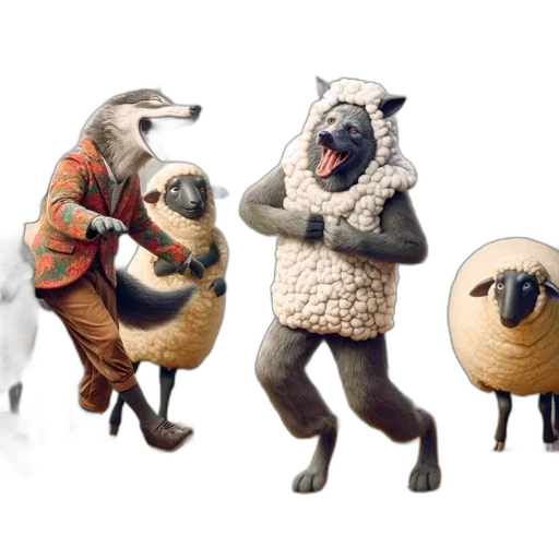animal, mask, concept art, 3d render transparent PNG cut-out