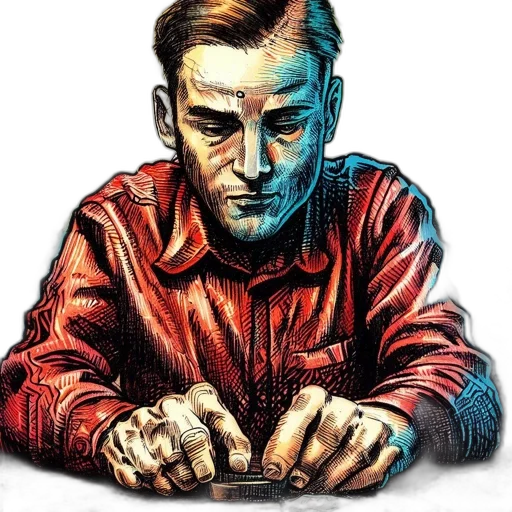 jacket, face, comic book art, concept art transparent PNG cut-out