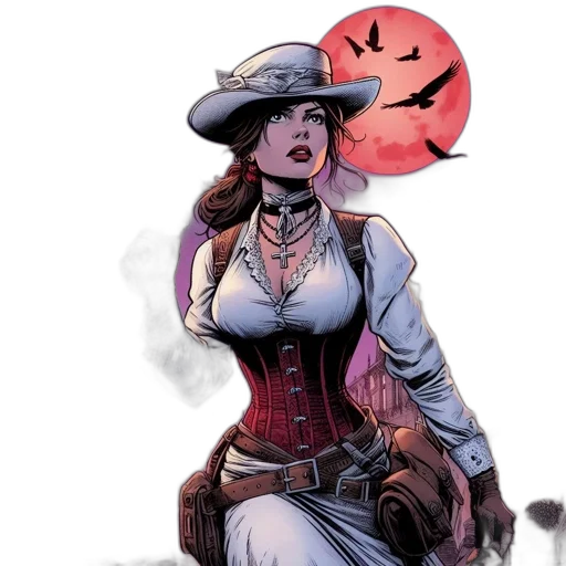 hat, comic book art, concept art, fantasy art transparent PNG cut-out