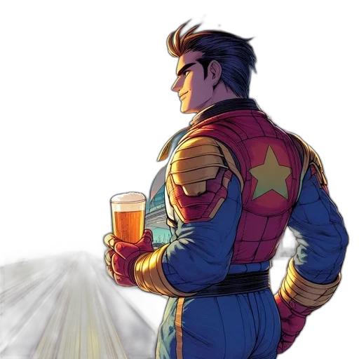 jacket, bottle, concept art, comic book art transparent PNG cut-out
