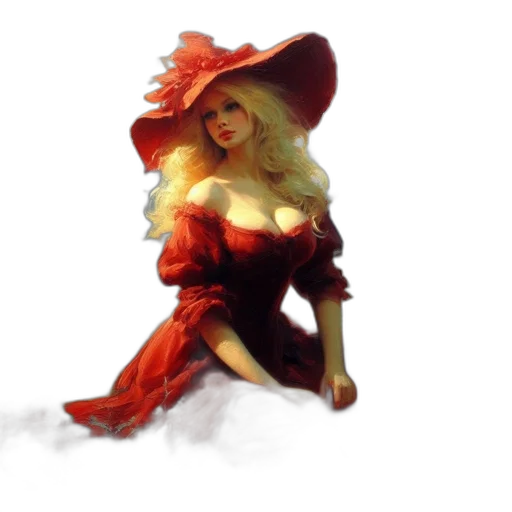 hat, dress, staff, concept art transparent PNG cut-out