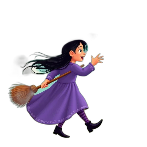 dress, staff, creature, hair transparent PNG cut-out