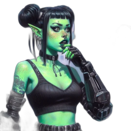 concept art, fantasy art, cyberpunk, comic book art transparent PNG cut-out