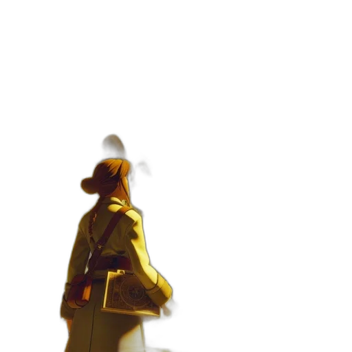 hat, jacket, robot, staff transparent PNG cut-out
