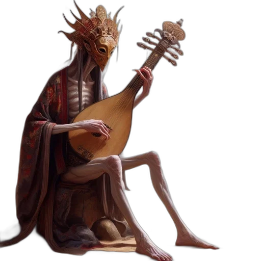 dragon, creature, staff, mask transparent PNG cut-out