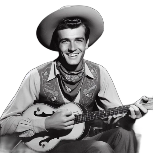 cartoon, cowboy, black, white transparent PNG cut-out