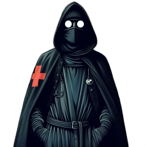 jacket, mask, staff, robot transparent PNG cut-out