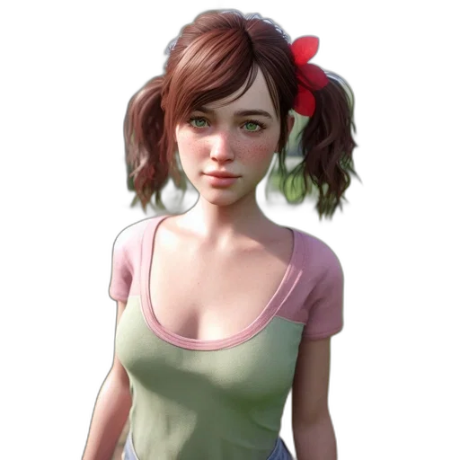 dress, face, staff, photorealistic transparent PNG cut-out