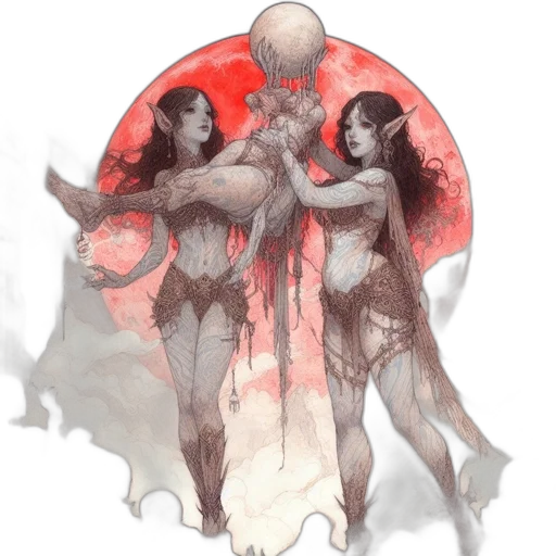 fantasy art, concept art, comic book art, watercolor transparent PNG cut-out