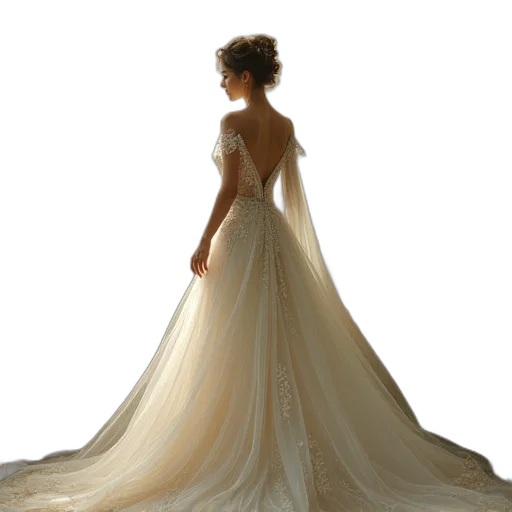 dress, crown, jewelry, photorealistic transparent PNG cut-out