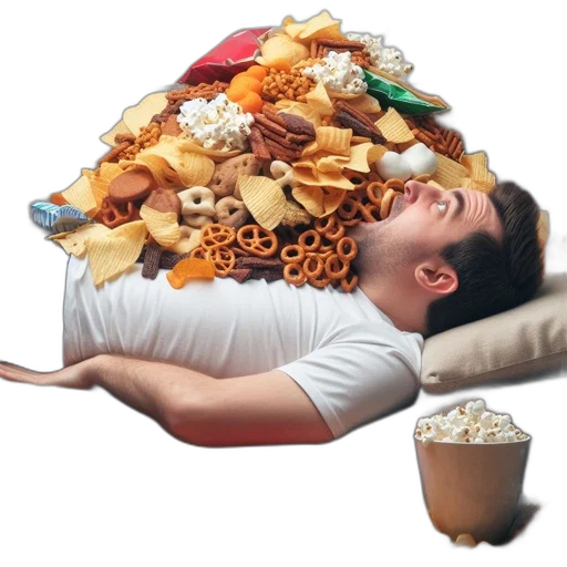 food, furniture, 3d render, man transparent PNG cut-out