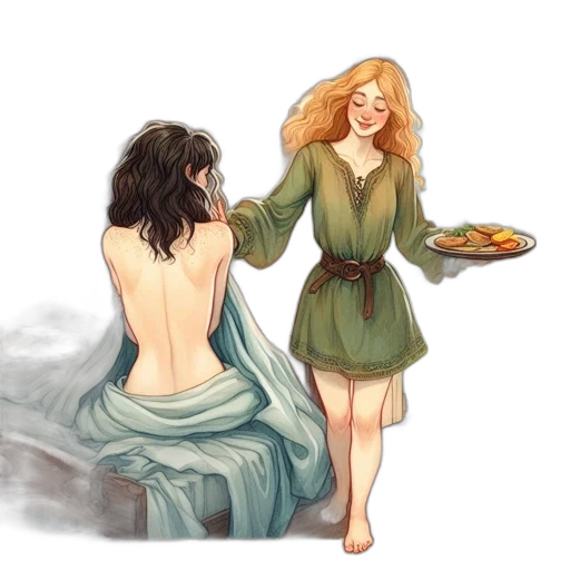 dress, concept art, watercolor, fantasy art transparent PNG cut-out