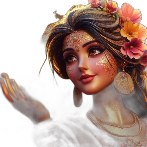 face, crown, jewelry, flower transparent PNG cut-out